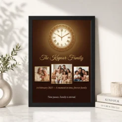 family photo frame with clock elegant classic premium wall photo frame 01 black 4