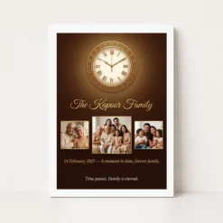 family photo frame with clock elegant classic premium wall photo frame 01 white main