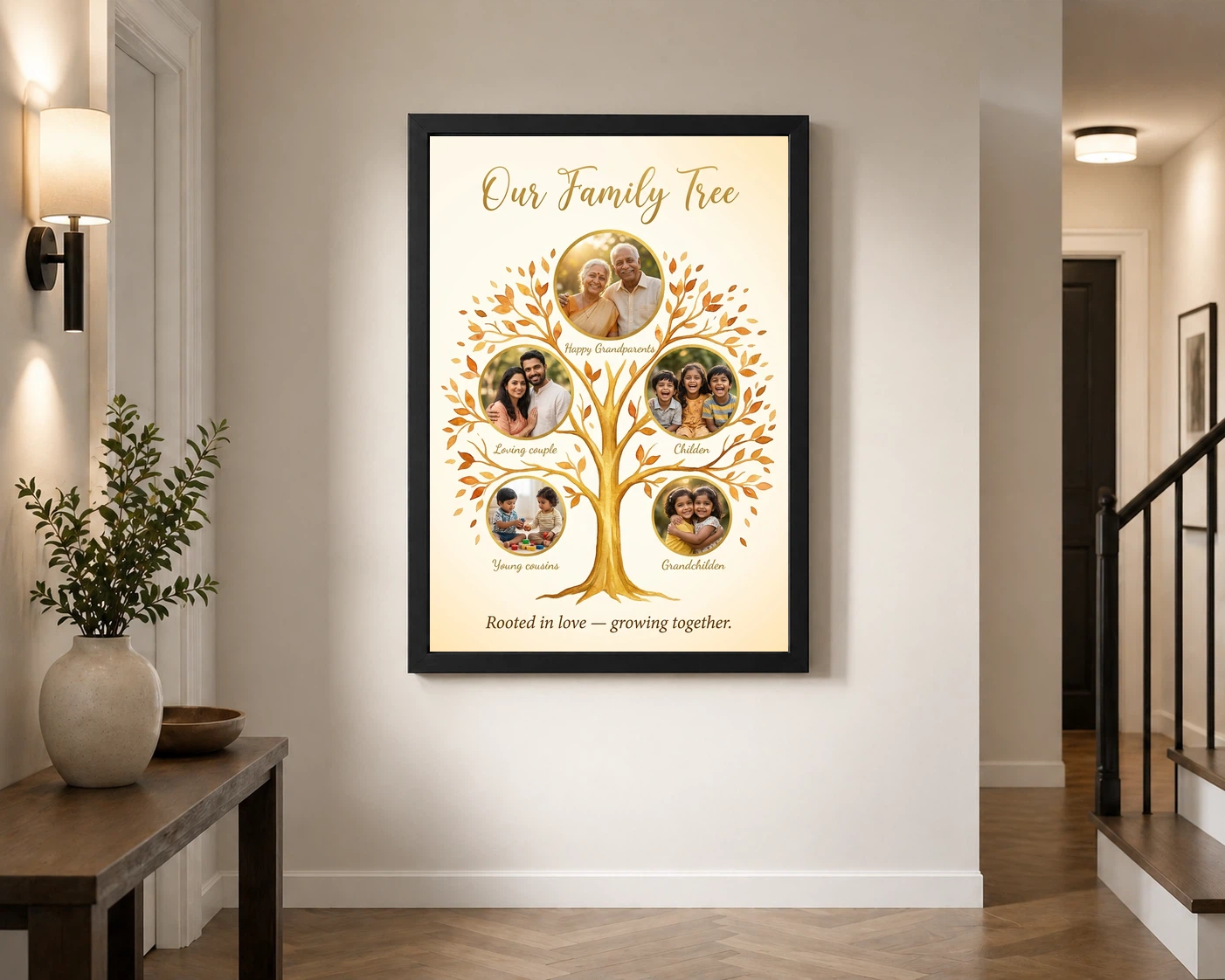 Family Tree 5 Picture Frame Elegant Multi Generation Art Photo Frame 2 Family Tree 5 Picture Frame Elegant Multi Generation Art Photo Frame - Image 2