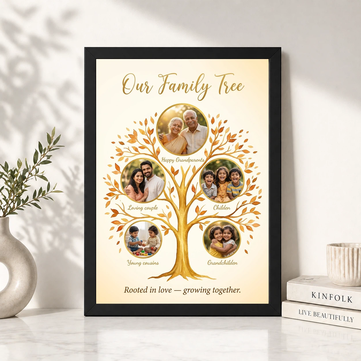 Family Tree 5 Picture Frame Elegant Multi Generation Art Photo Frame 4 Family Tree 5 Picture Frame Elegant Multi Generation Art Photo Frame - Image 4