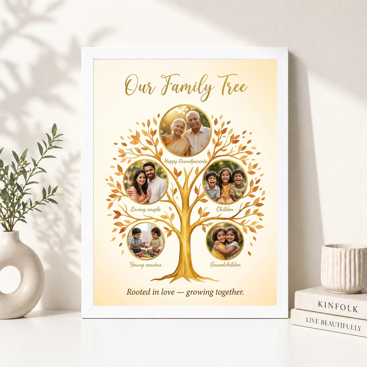 Family Tree 5 Picture Frame Elegant Multi Generation Art Photo Frame 8 Family Tree 5 Picture Frame Elegant Multi Generation Art Photo Frame - Image 8