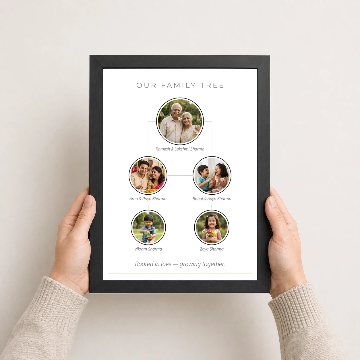 Family Tree 5 Picture Frame Rustic Wood Tone Multi Photo Photo Frame 3 Family Tree 5 Picture Frame Rustic Wood Tone Multi Photo Photo Frame - Image 3