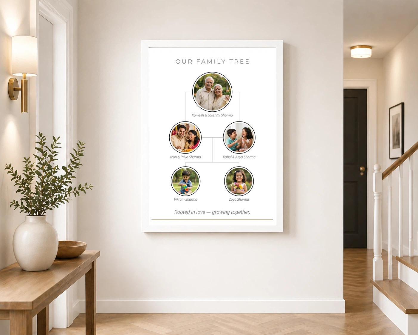 Family Tree 5 Picture Frame Rustic Wood Tone Multi Photo Photo Frame 6 Family Tree 5 Picture Frame Rustic Wood Tone Multi Photo Photo Frame - Image 6