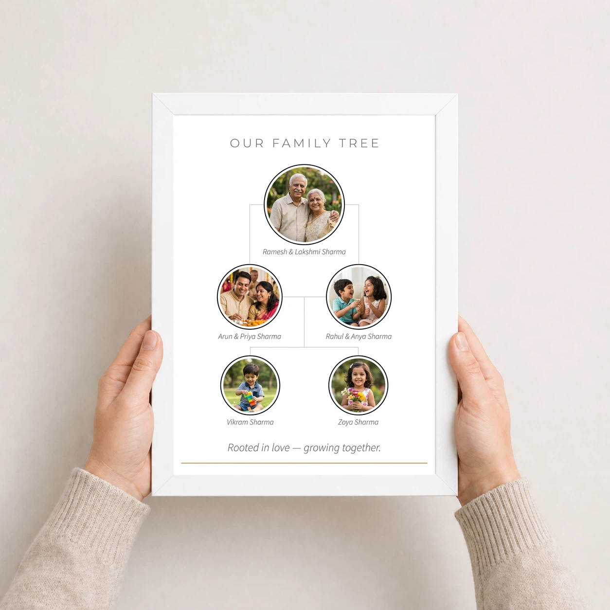 Family Tree 5 Picture Frame Rustic Wood Tone Multi Photo Photo Frame 7 Family Tree 5 Picture Frame Rustic Wood Tone Multi Photo Photo Frame - Image 7