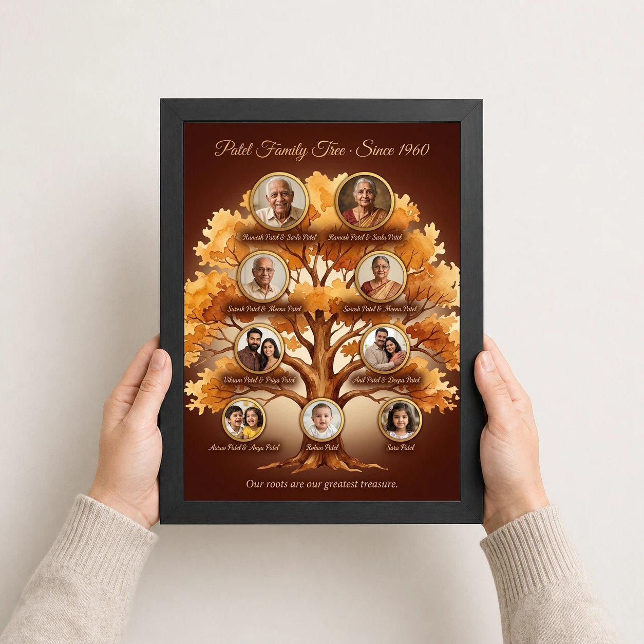 Family Tree Photo Frame Wall Illustrated Heritage Large Wall Art 3 Family Tree Photo Frame Wall Illustrated Heritage Large Wall Art - Image 3