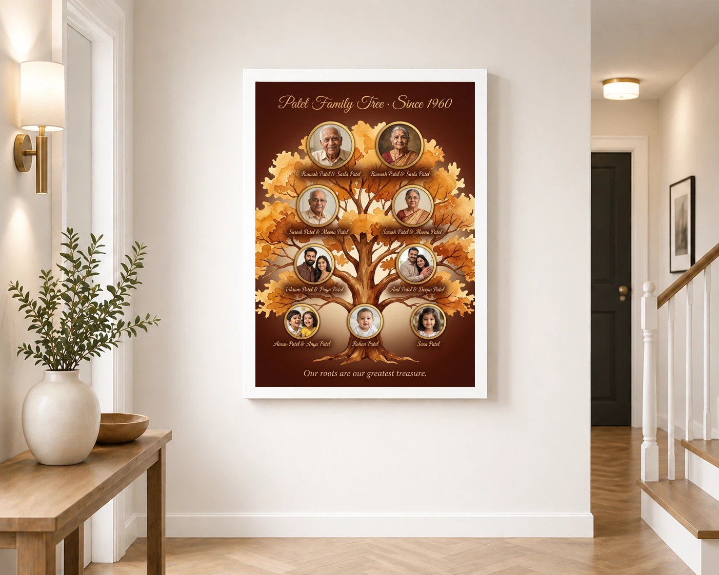Family Tree Photo Frame Wall Illustrated Heritage Large Wall Art 6 Family Tree Photo Frame Wall Illustrated Heritage Large Wall Art - Image 6