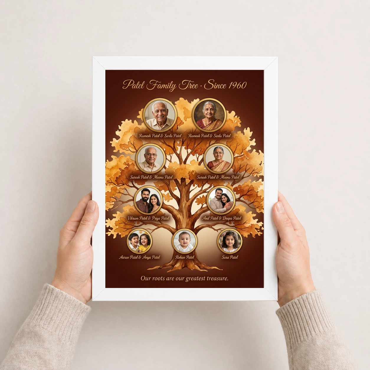 Family Tree Photo Frame Wall Illustrated Heritage Large Wall Art 7 Family Tree Photo Frame Wall Illustrated Heritage Large Wall Art - Image 7