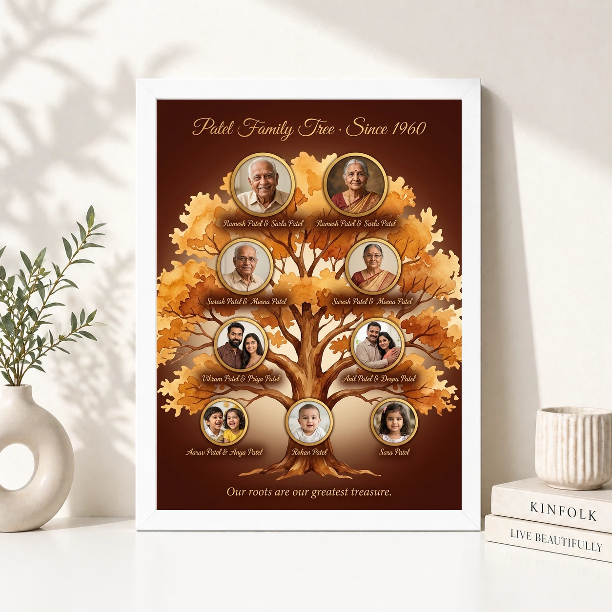 Family Tree Photo Frame Wall Illustrated Heritage Large Wall Art 8 Family Tree Photo Frame Wall Illustrated Heritage Large Wall Art - Image 8