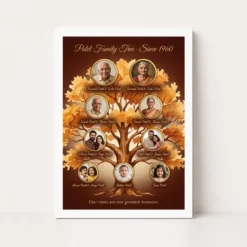 Family Tree Photo Frame Wall Illustrated Heritage Large Wall Art 12 family tree photo frame wall illustrated heritage large wall art 01 white main
