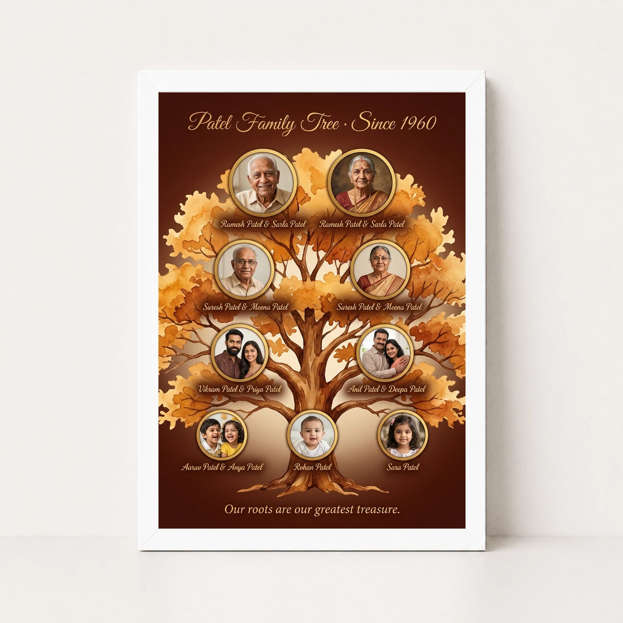Family Tree Photo Frame Wall Illustrated Heritage Large Wall Art 5 Family Tree Photo Frame Wall Illustrated Heritage Large Wall Art - Image 5