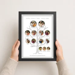 family tree photo frame wall pastel green nature tree photo frame 03 black 3