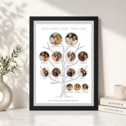 family tree photo frame wall pastel green nature tree photo frame 03 black 4