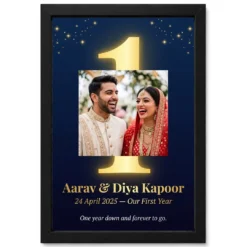 First Anniversary One Year Together Love Story Romantic Photo Frame