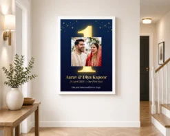 first anniversary one year together love story romantic photo frame 02 white 2