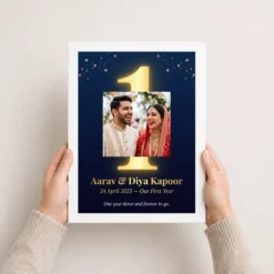 first anniversary one year together love story romantic photo frame 02 white 3
