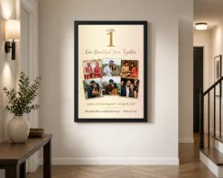 Alternative view of First Wedding Anniversary 1 Year Love Celebration Couple Photo Frame