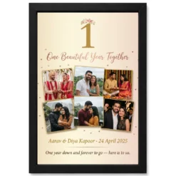 First Wedding Anniversary 1 Year Love Celebration Couple Photo Frame