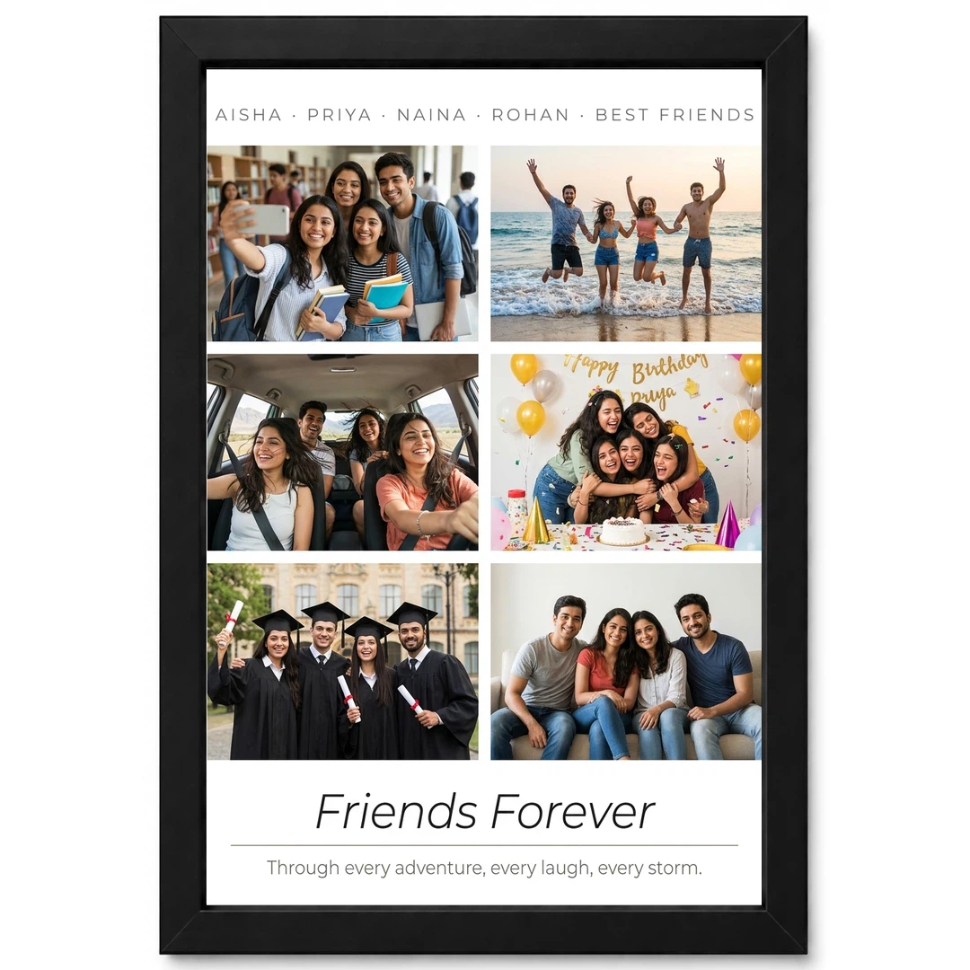 Friends Photo Frame Collage Retro Vintage Besties Memories Photo Frame 1 Friends Photo Frame Collage Retro Vintage Besties Memories Photo Frame