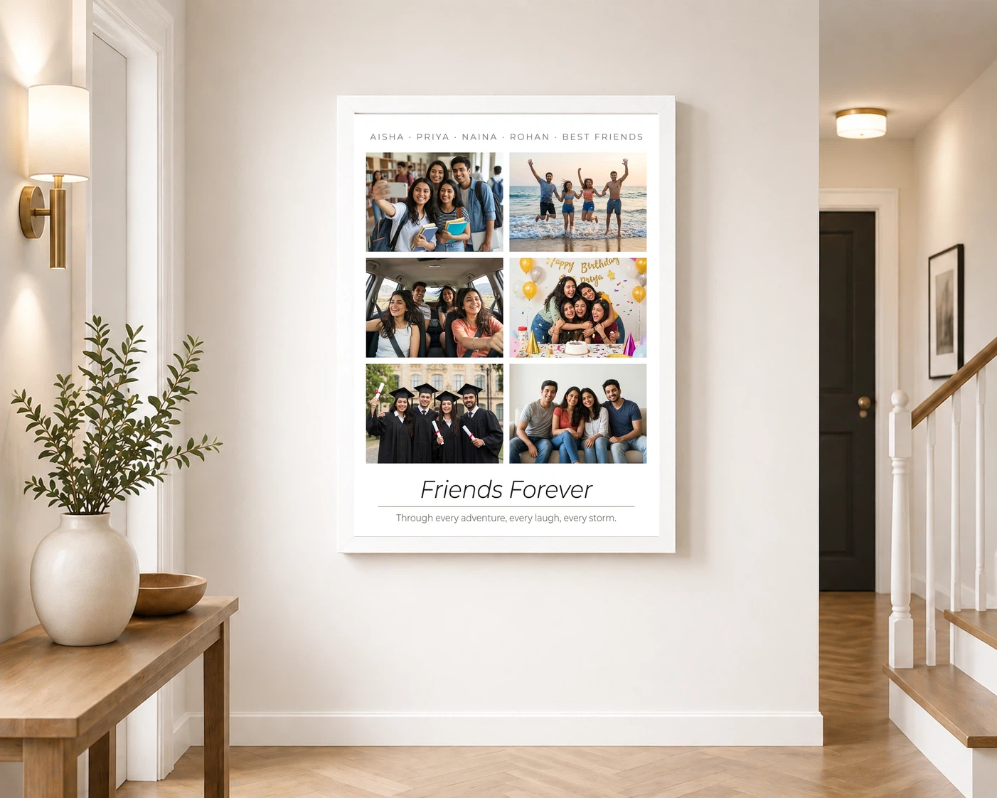 Friends Photo Frame Collage Retro Vintage Besties Memories Photo Frame 6 Friends Photo Frame Collage Retro Vintage Besties Memories Photo Frame - Image 6