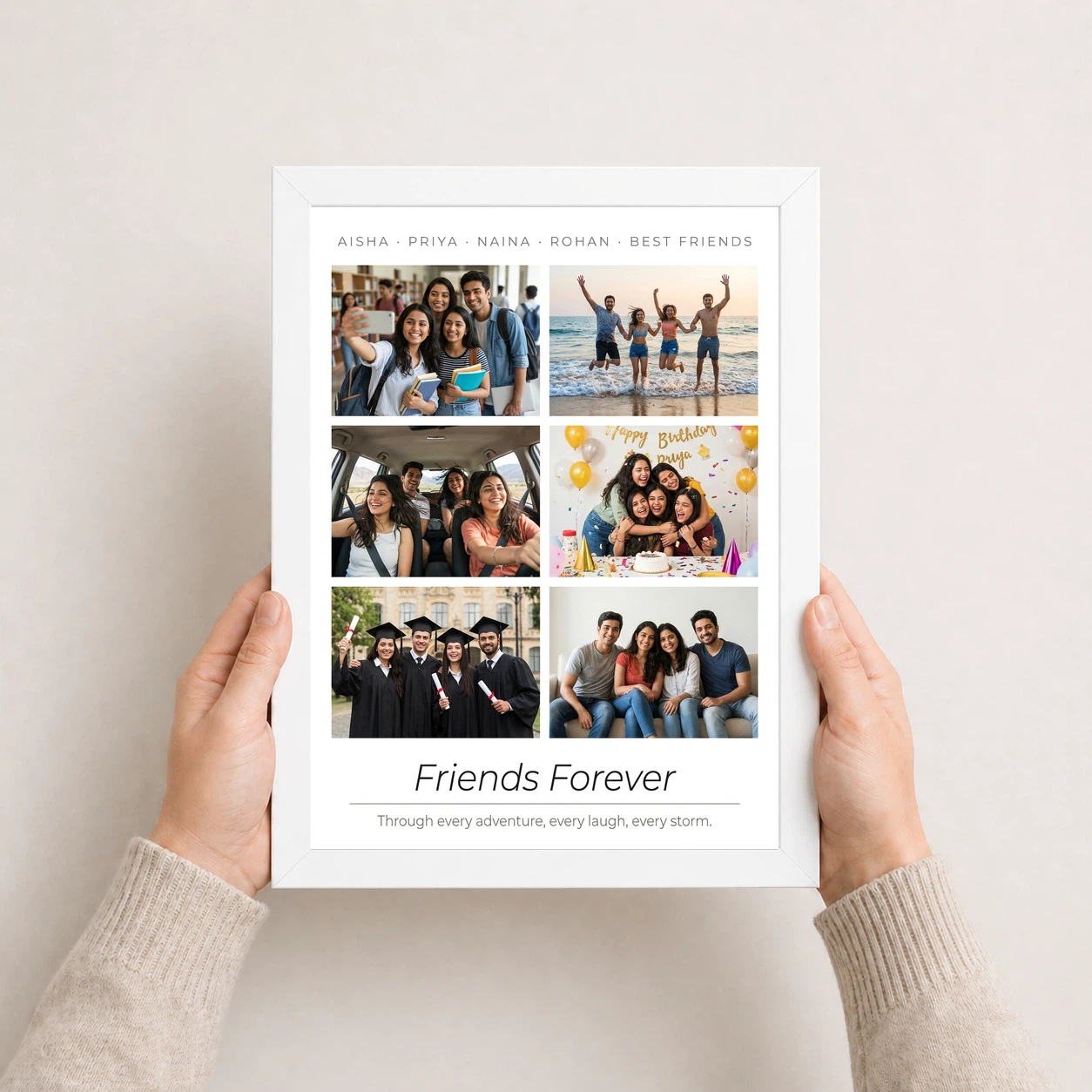 Friends Photo Frame Collage Retro Vintage Besties Memories Photo Frame 7 Friends Photo Frame Collage Retro Vintage Besties Memories Photo Frame - Image 7