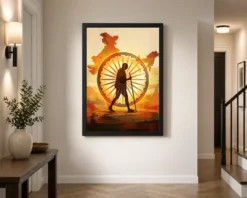 gandhi be the change conceptual charkha sun inspirational art 10 black 2