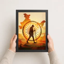 gandhi be the change conceptual charkha sun inspirational art 10 black 3