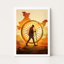 gandhi be the change conceptual charkha sun inspirational art 10 white main