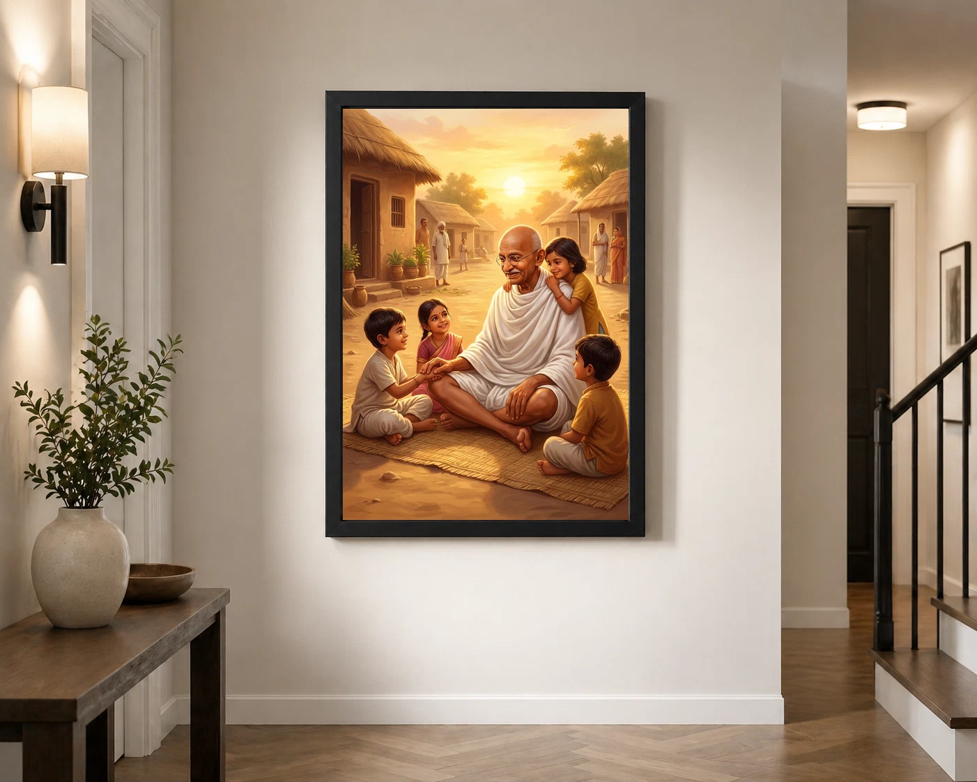 Gandhi Children Village Nurturing Golden Light Devotional Art Photo Frame 3 Gandhi Children Village Nurturing Golden Light Devotional Art Photo Frame - Image 3