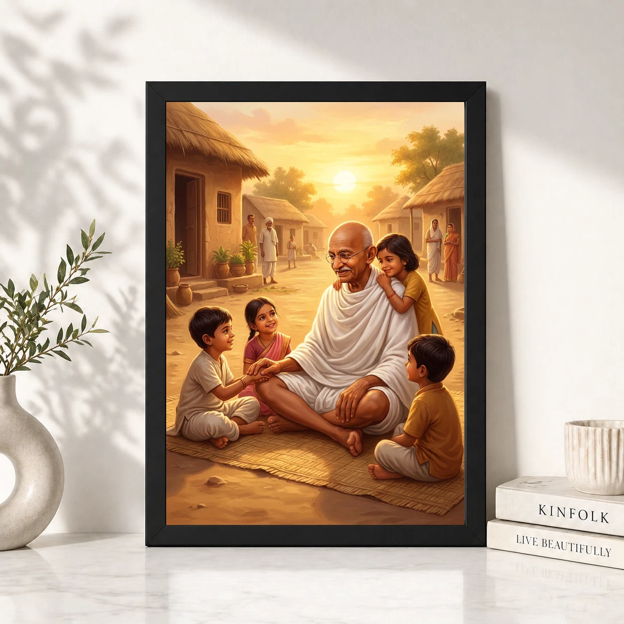 Gandhi Children Village Nurturing Golden Light Devotional Art Photo Frame 2 Gandhi Children Village Nurturing Golden Light Devotional Art Photo Frame - Image 2