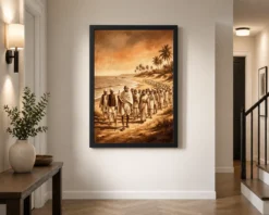 gandhi dandi salt march freedom struggle warm art 03 black 2