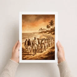 gandhi dandi salt march freedom struggle warm art 03 white 3