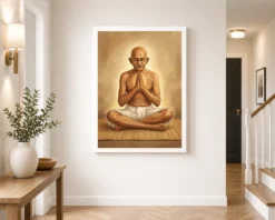 gandhi fasting prayer spiritual determination white dhoti art 08 white 2