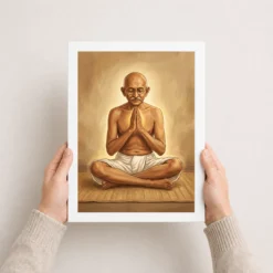 gandhi fasting prayer spiritual determination white dhoti art 08 white 3