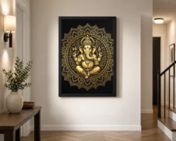 ganesha black gold luxury mandala premium wall art 14 black 2