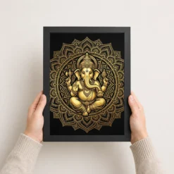 ganesha black gold luxury mandala premium wall art 14 black 3