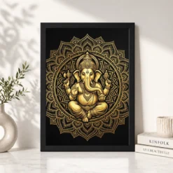 ganesha black gold luxury mandala premium wall art 14 black 4