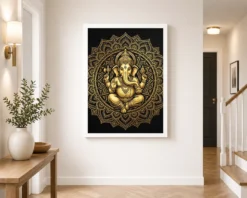 ganesha black gold luxury mandala premium wall art 14 white 2