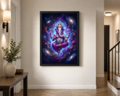 ganesha cosmic universe galaxy divine energy spiritual art 09 black 2