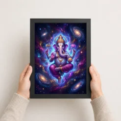 ganesha cosmic universe galaxy divine energy spiritual art 09 black 3