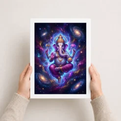 ganesha cosmic universe galaxy divine energy spiritual art 09 white 3