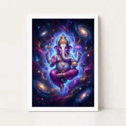ganesha cosmic universe galaxy divine energy spiritual art 09 white main