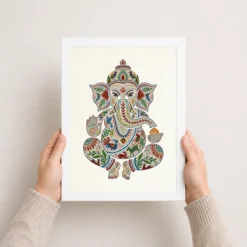 ganesha gond tribal art colorful madhya pradesh folk art 25 white 3
