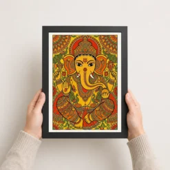 ganesha madhubani folk art vibrant bihar traditional painting 02 black 3