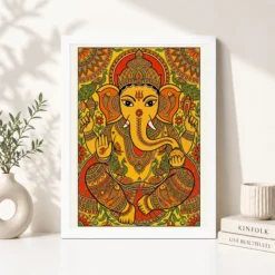 ganesha madhubani folk art vibrant bihar traditional painting 02 white 4