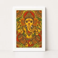 ganesha madhubani folk art vibrant bihar traditional painting 02 white main