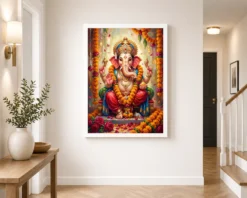 ganesha marigold oil painting ganesh chaturthi festive art 07 white 2
