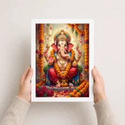 ganesha marigold oil painting ganesh chaturthi festive art 07 white 3
