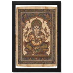 Ganesha Pattachitra Odisha Palm Leaf Traditional Art Photo Frame