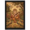 ganesha playing veena peacock rajasthani miniature painting 11 black main