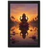 Ganesha Sunrise Lotus Pond Golden Morning Digital Art Photo Frame 16 ganesha sunrise lotus pond golden morning digital art 15 black main